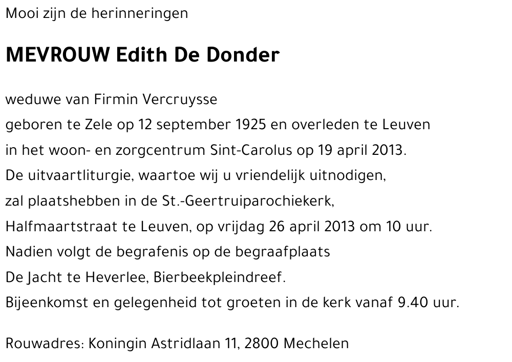 Edith De Donder