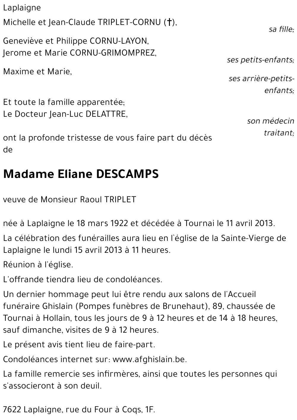 Eliane DESCAMPS