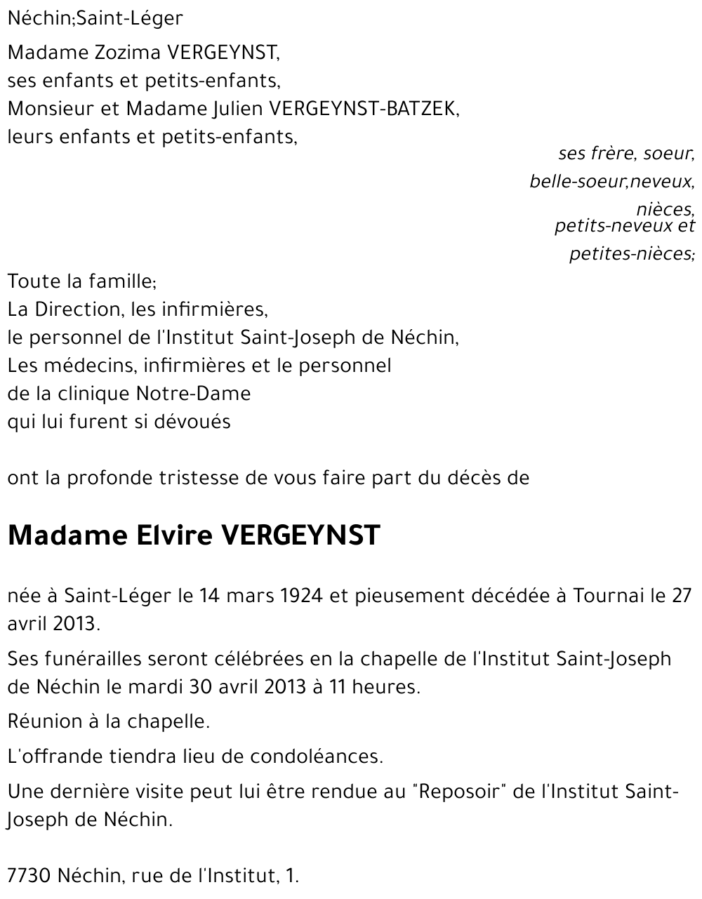 Elvire VERGEYNST