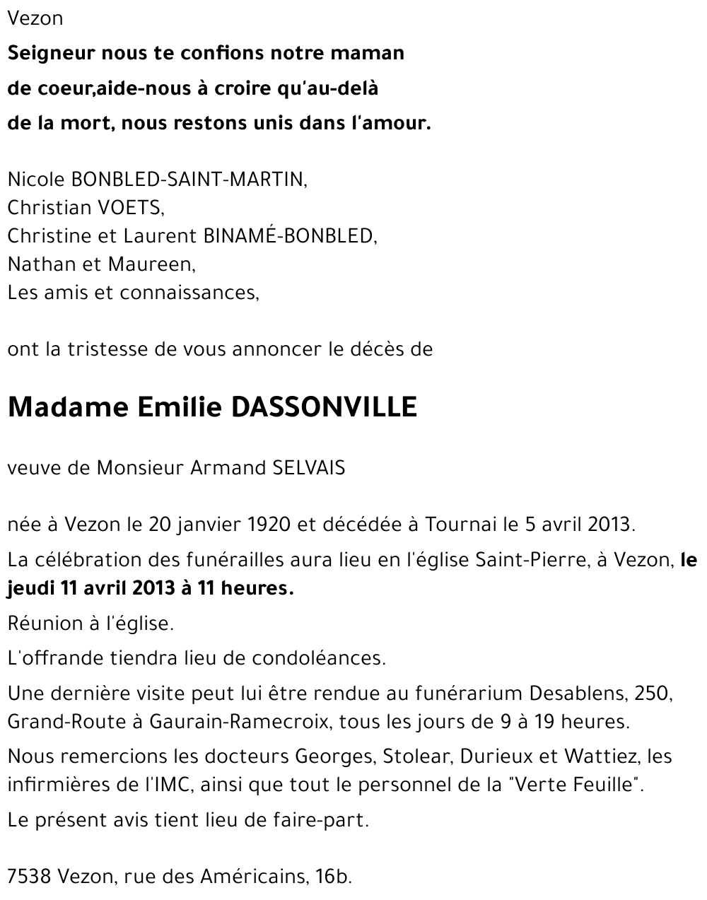 Emilie DASSONVILLE