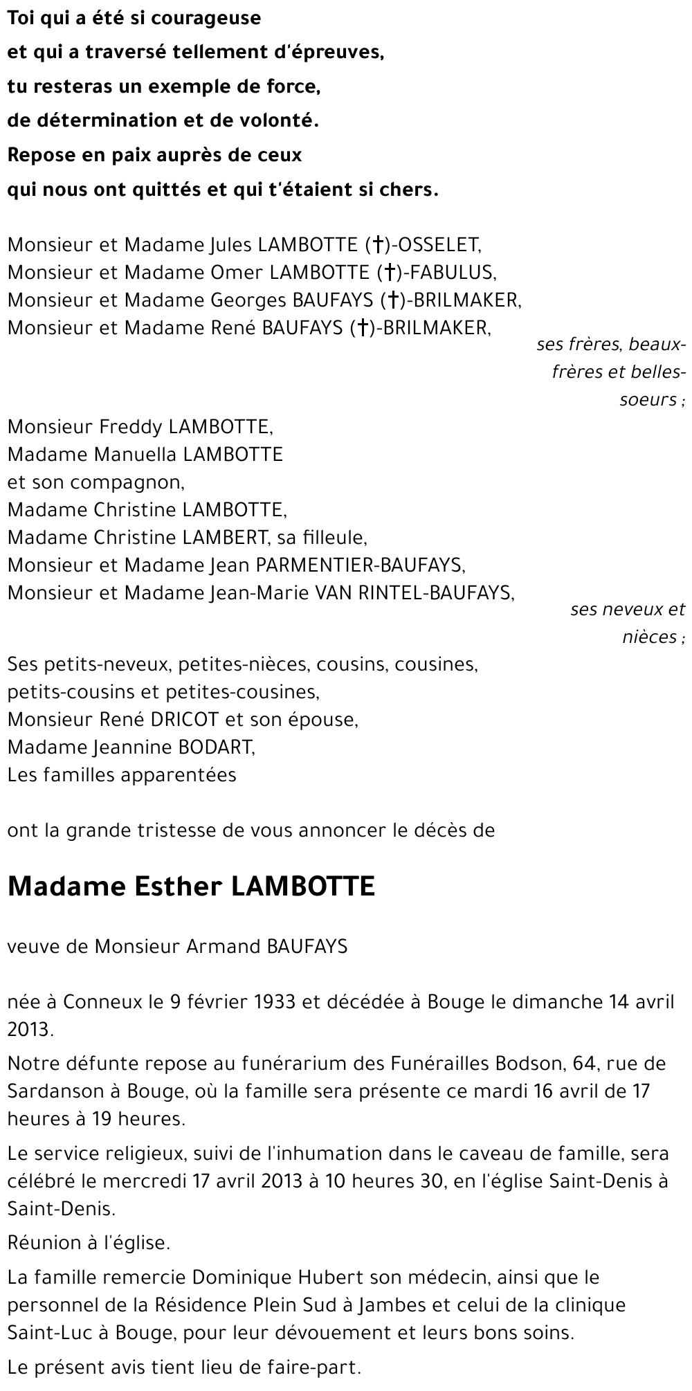 Esther LAMBOTTE