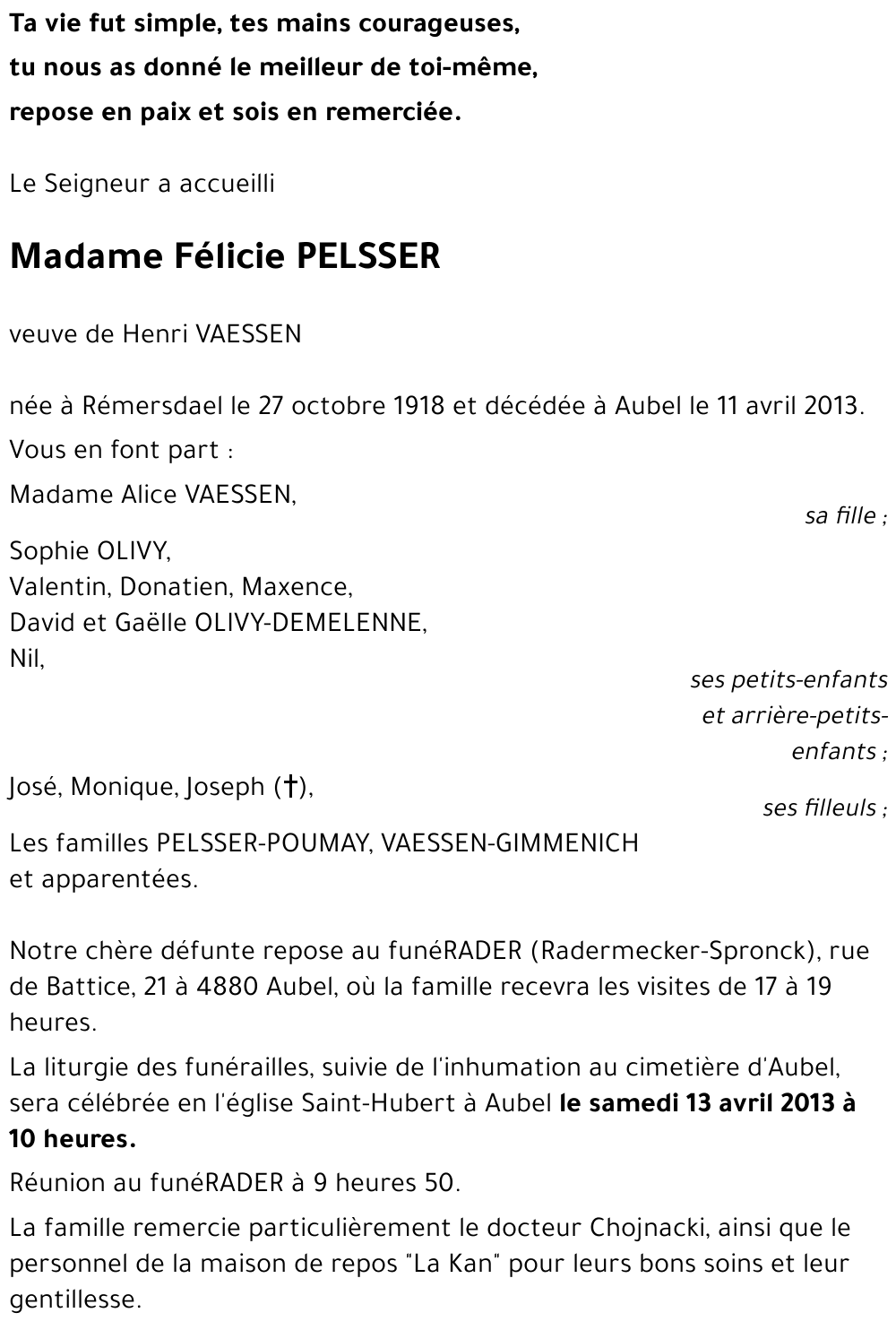 Félicie PELSSER