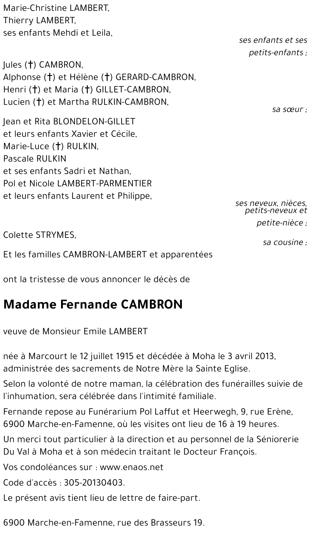 Fernande CAMBRON