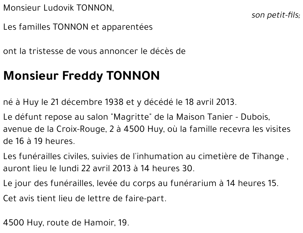 Freddy TONNON