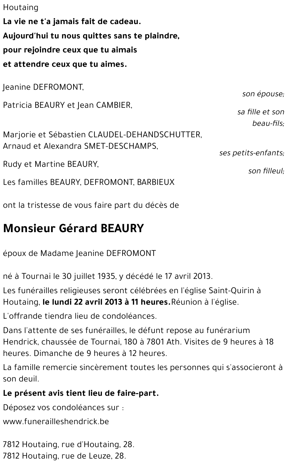 Gérard BEAURY