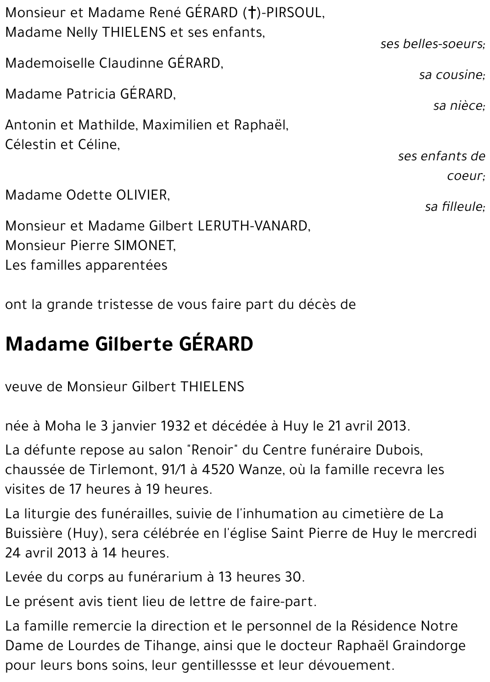 Gilberte GÉRARD