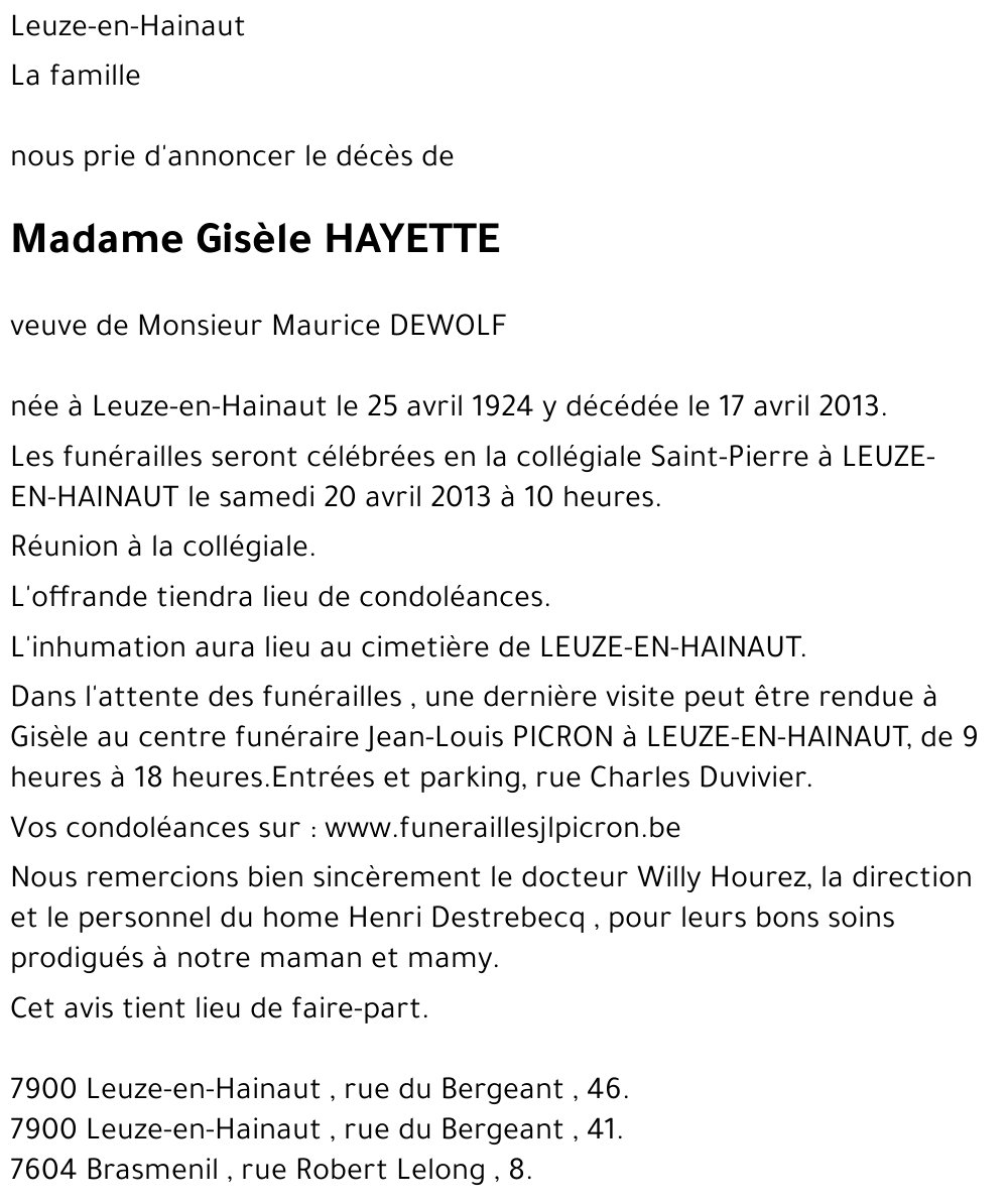 Gisèle HAYETTE