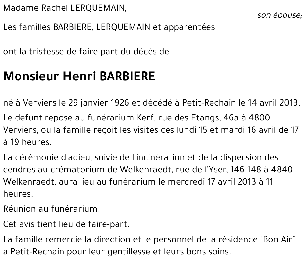 Henri BARBIERE