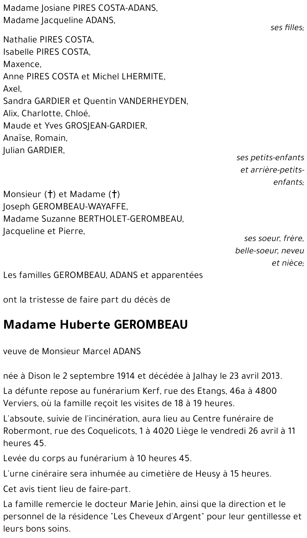 Huberte GEROMBEAU