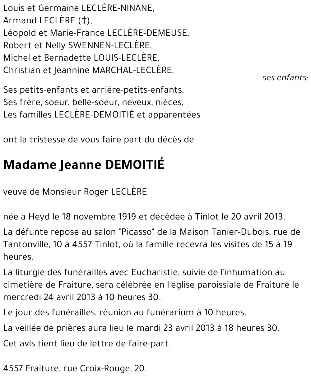 Jeanne DEMOITIÉ