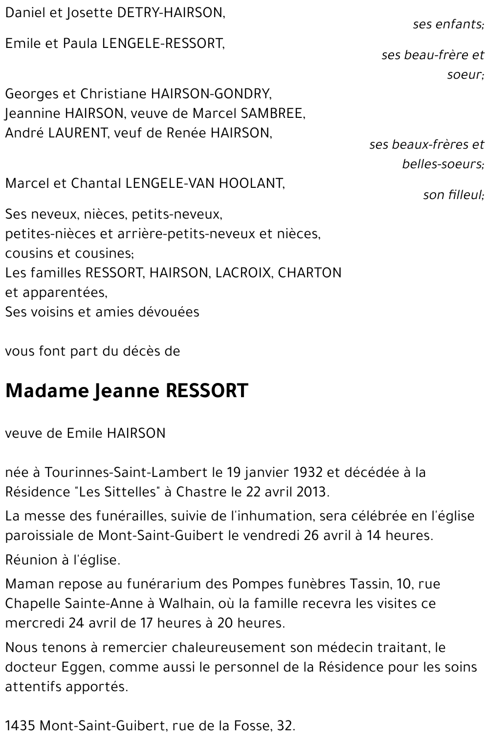 Jeanne RESSORT
