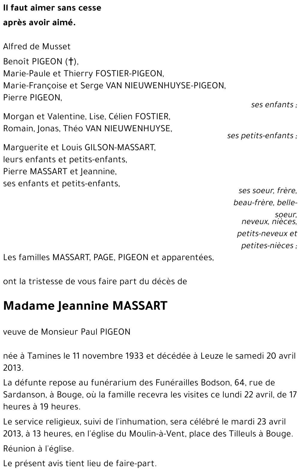 Jeannine MASSART