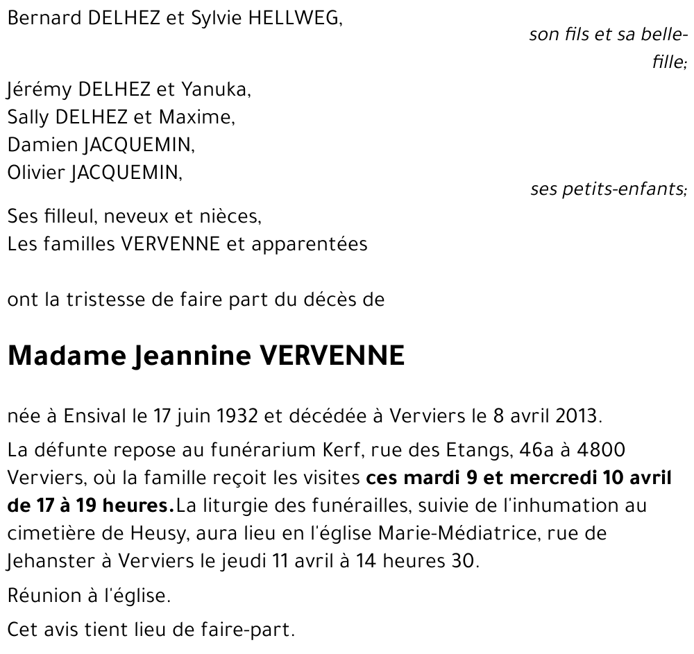 Jeannine VERVENNE