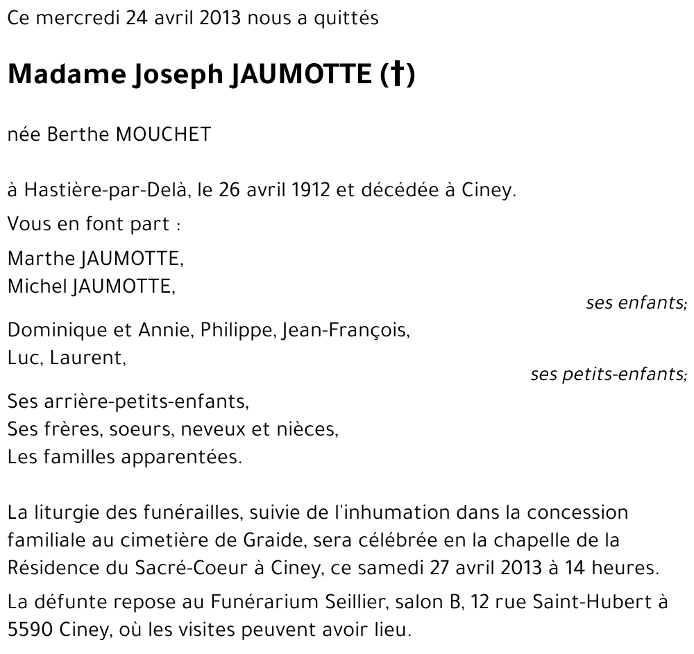 Joseph JAUMOTTE (+)