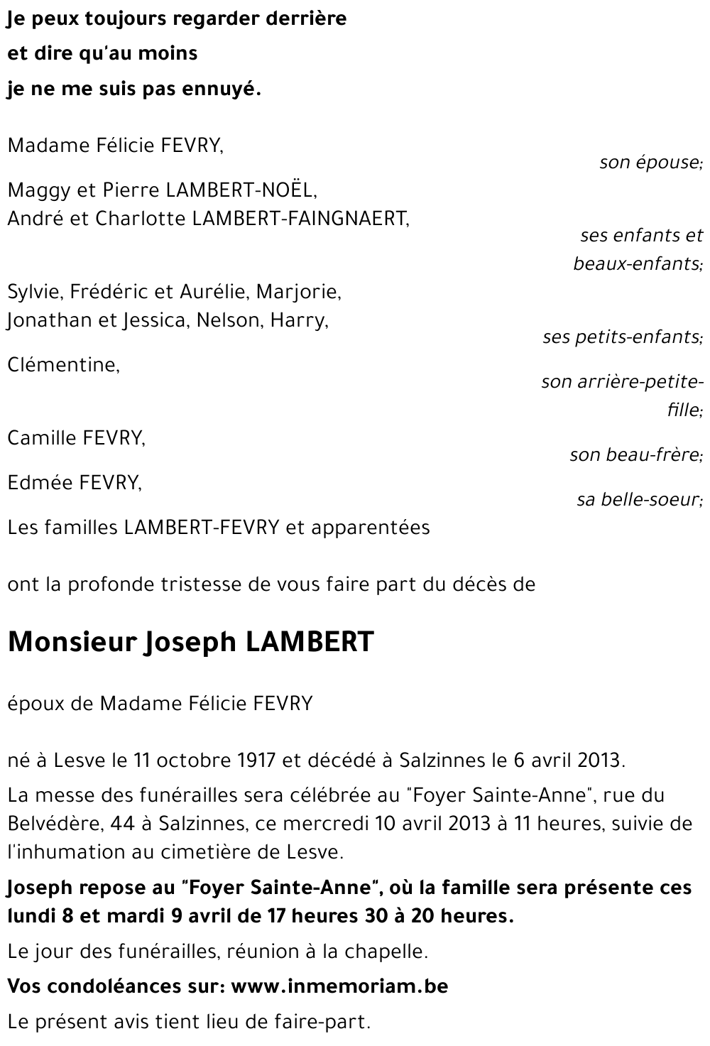 Joseph LAMBERT