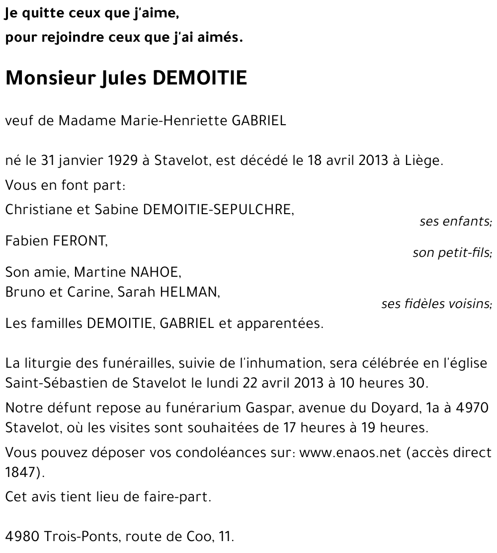 Jules DEMOITIE