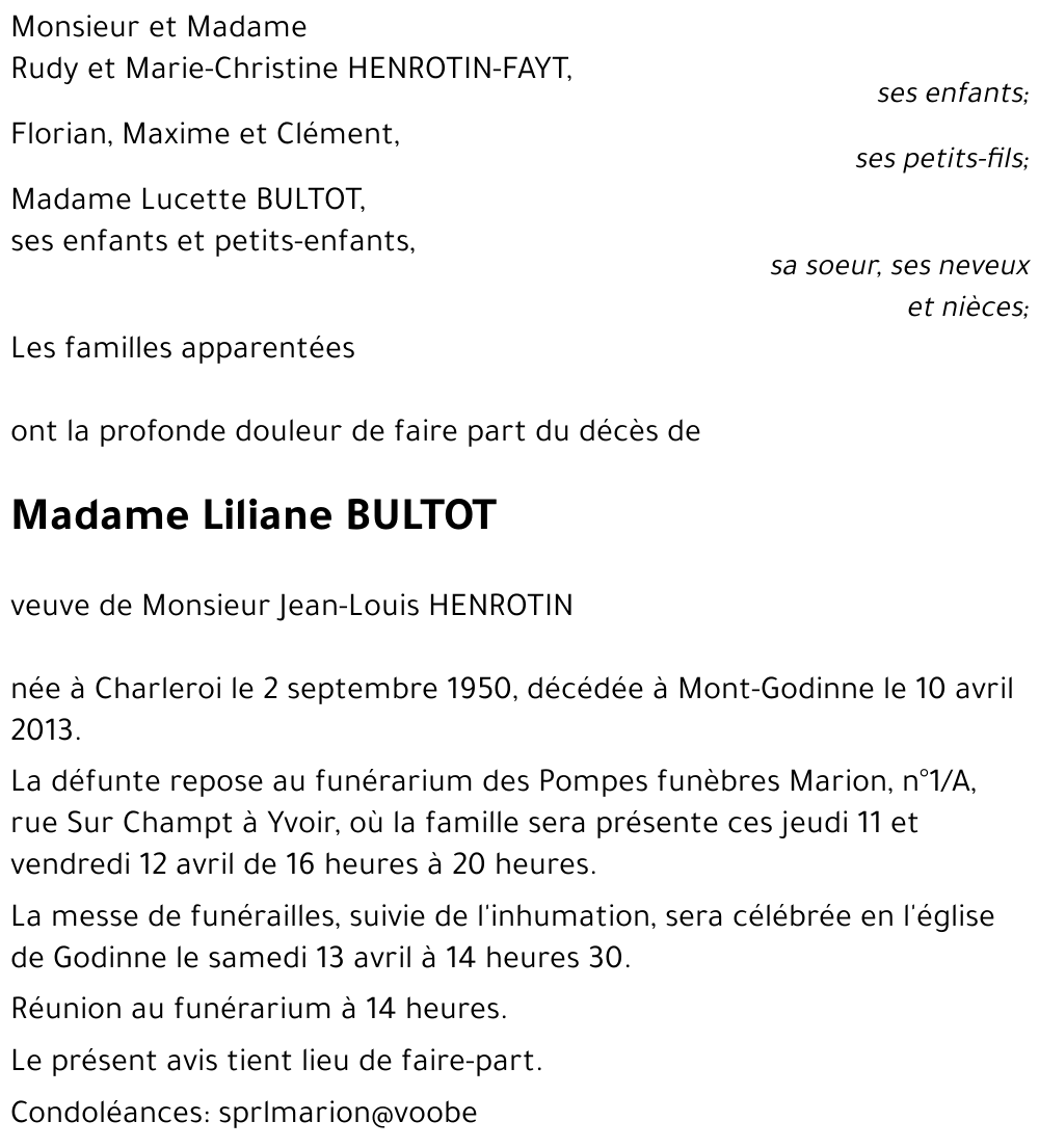 Liliane BULTOT