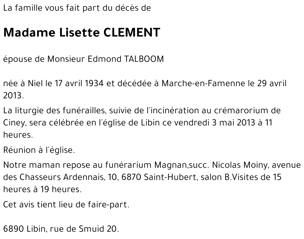 Lisette CLEMENT