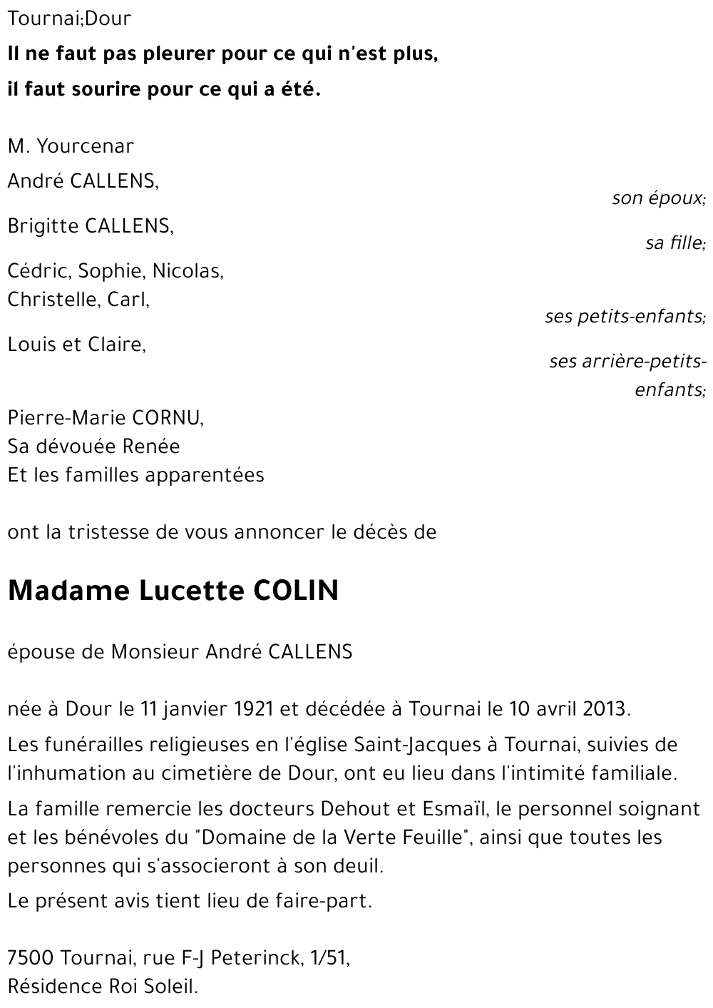 Lucette COLIN