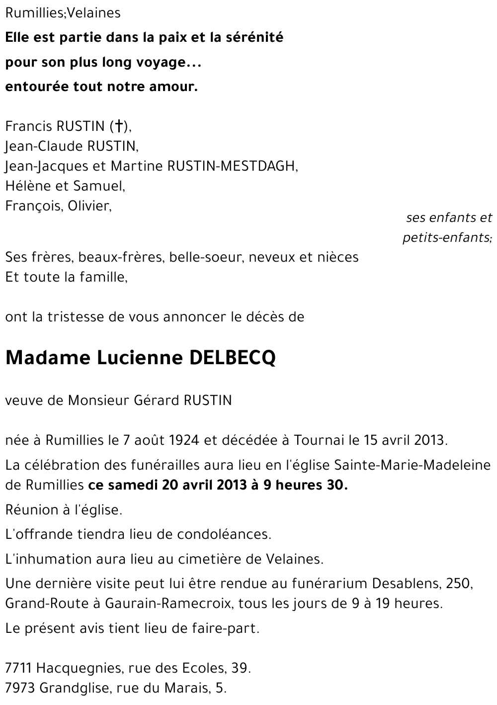 Lucienne DELBECQ