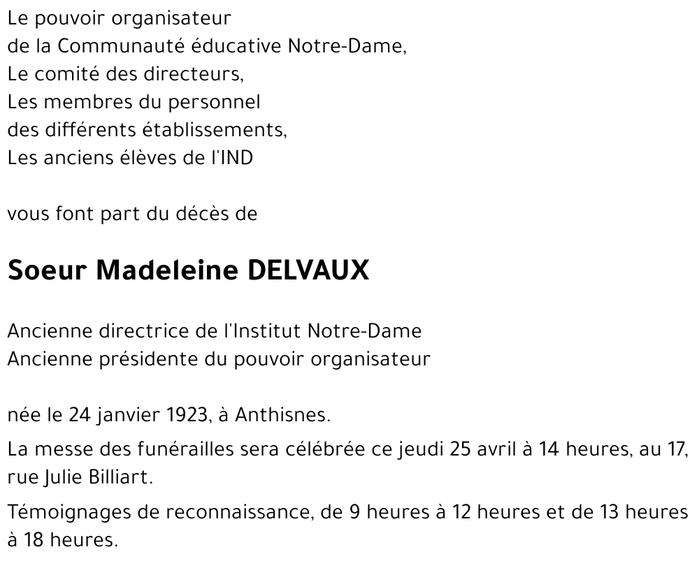 Madeleine DELVAUX
