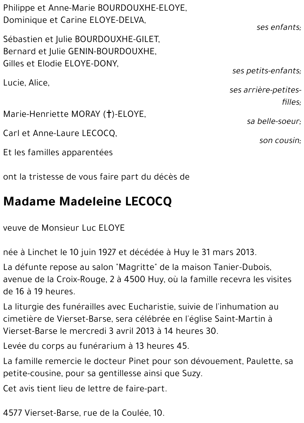 Madeleine LECOCQ