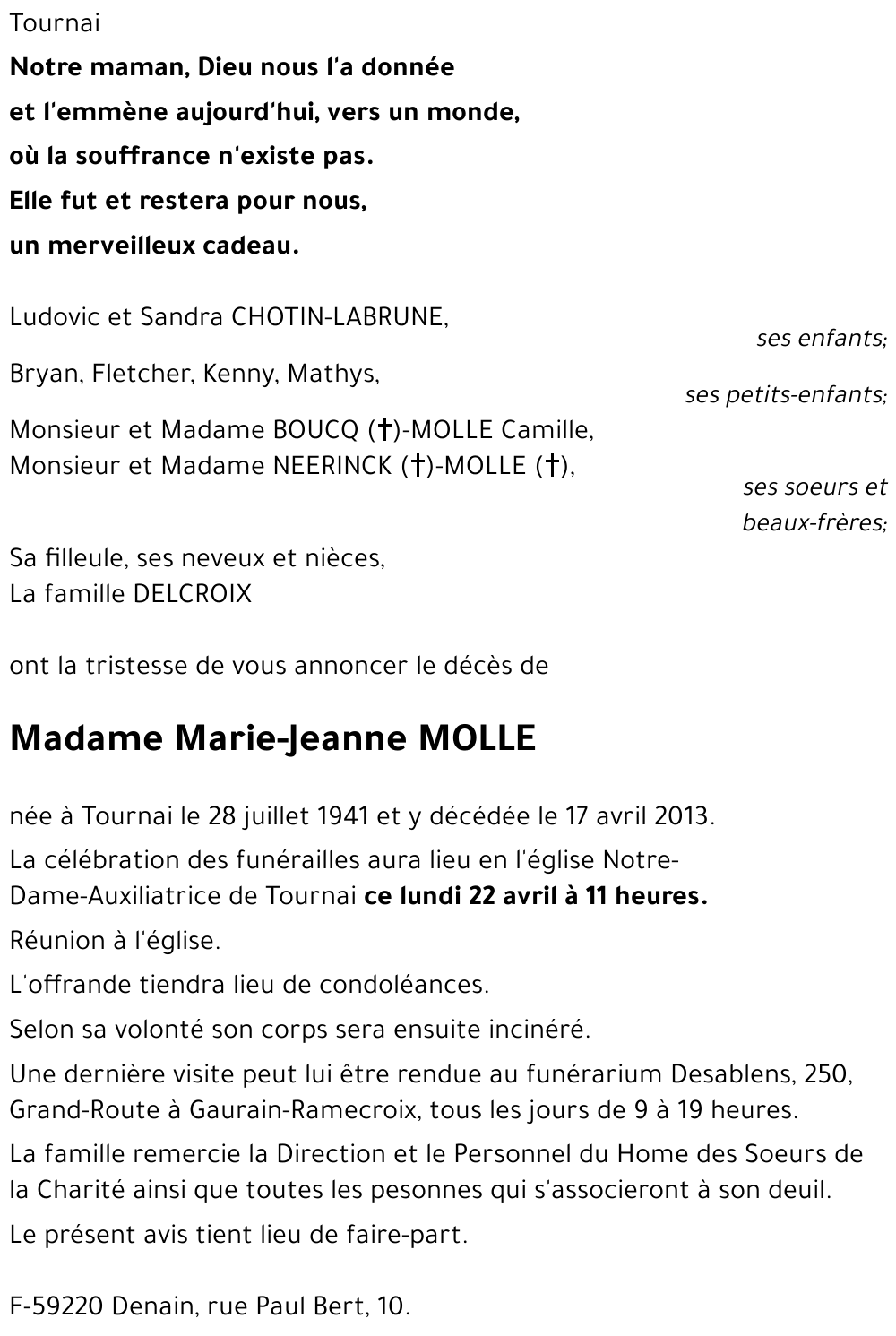 Marie-Jeanne MOLLE