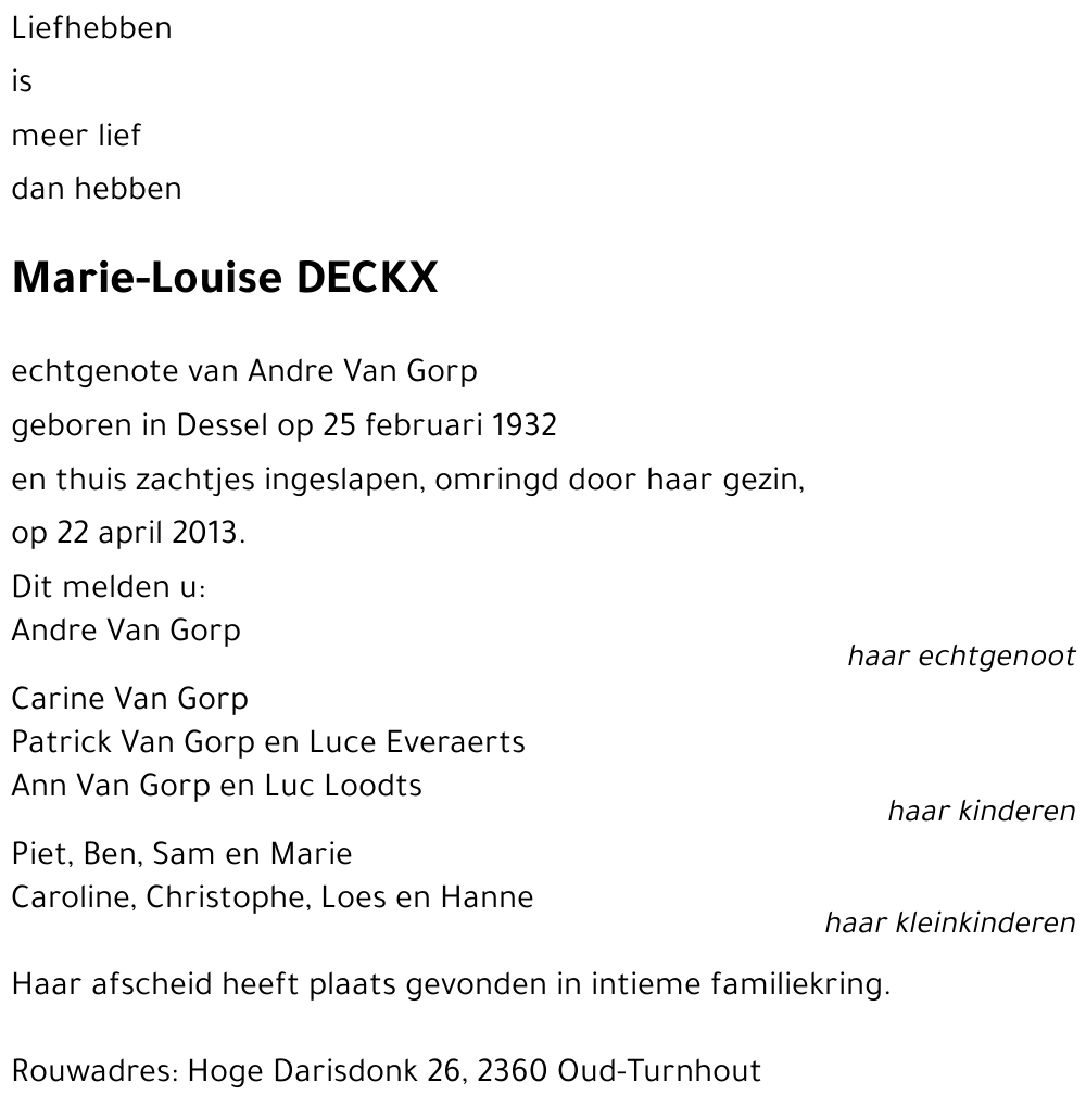 Marie-Louise DECKX