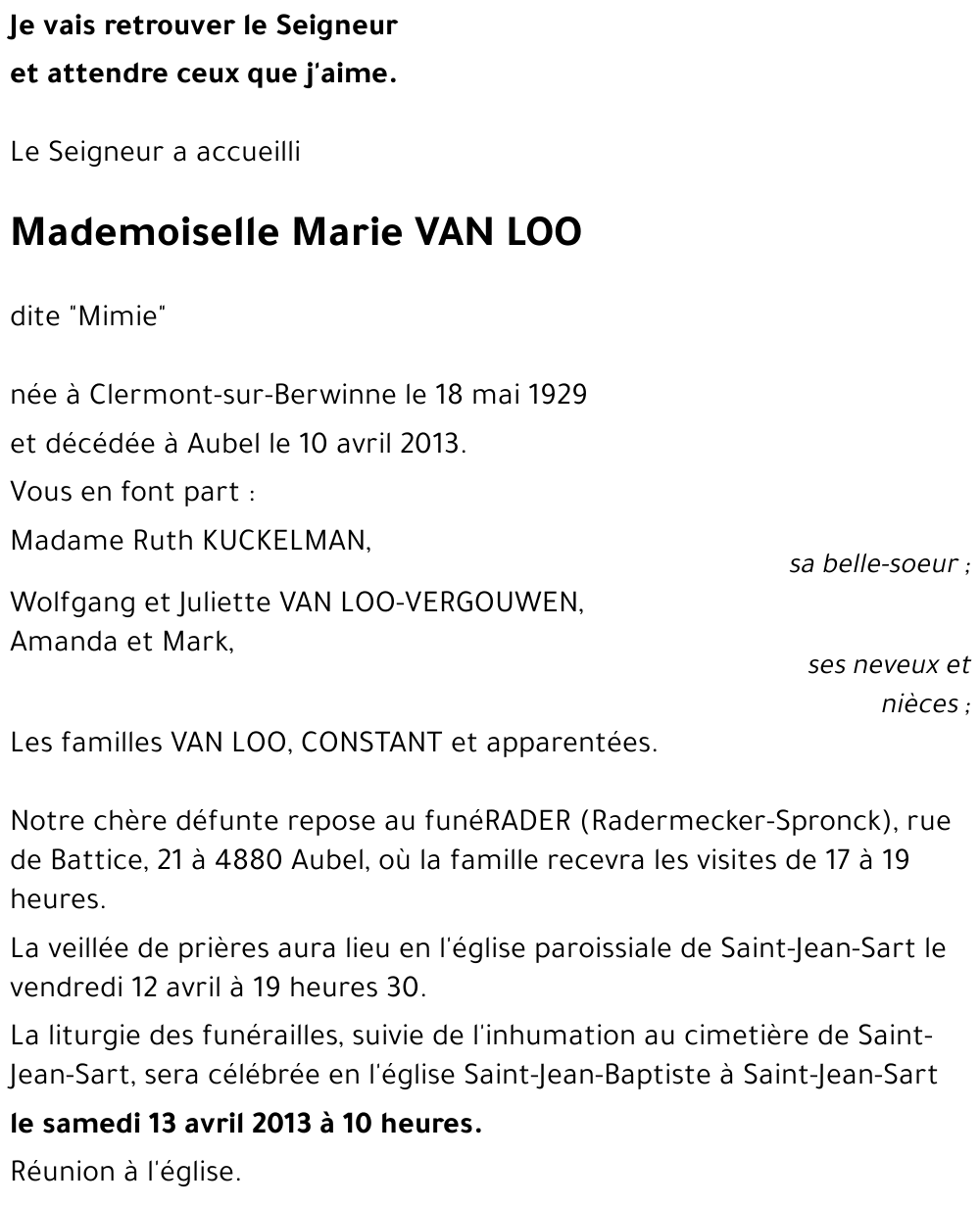 Marie VAN LOO