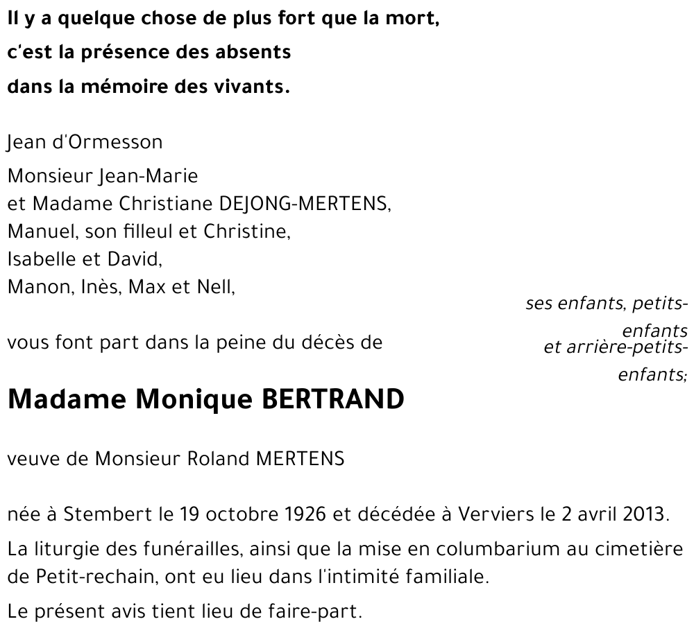 Monique BERTRAND