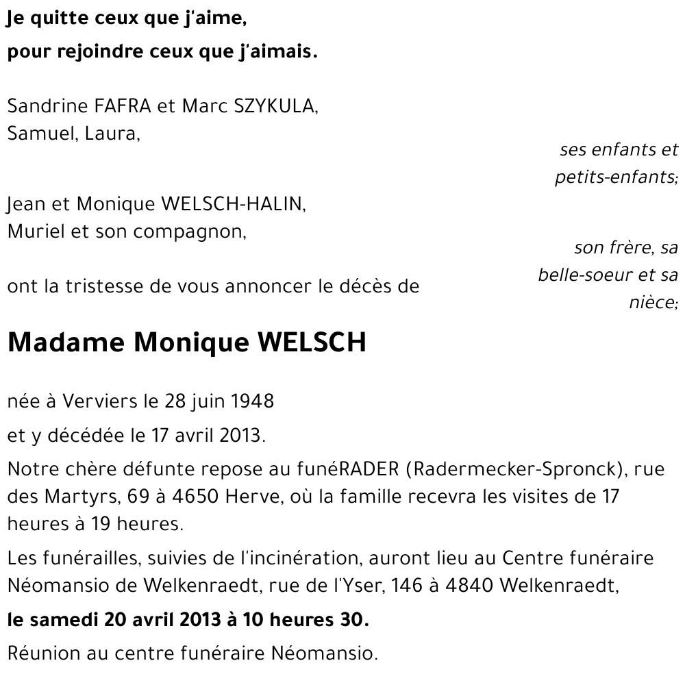 Monique WELSCH