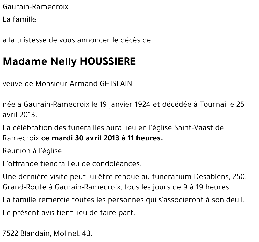 Nelly HOUSSIERE