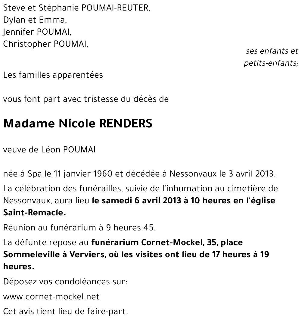 Nicole RENDERS