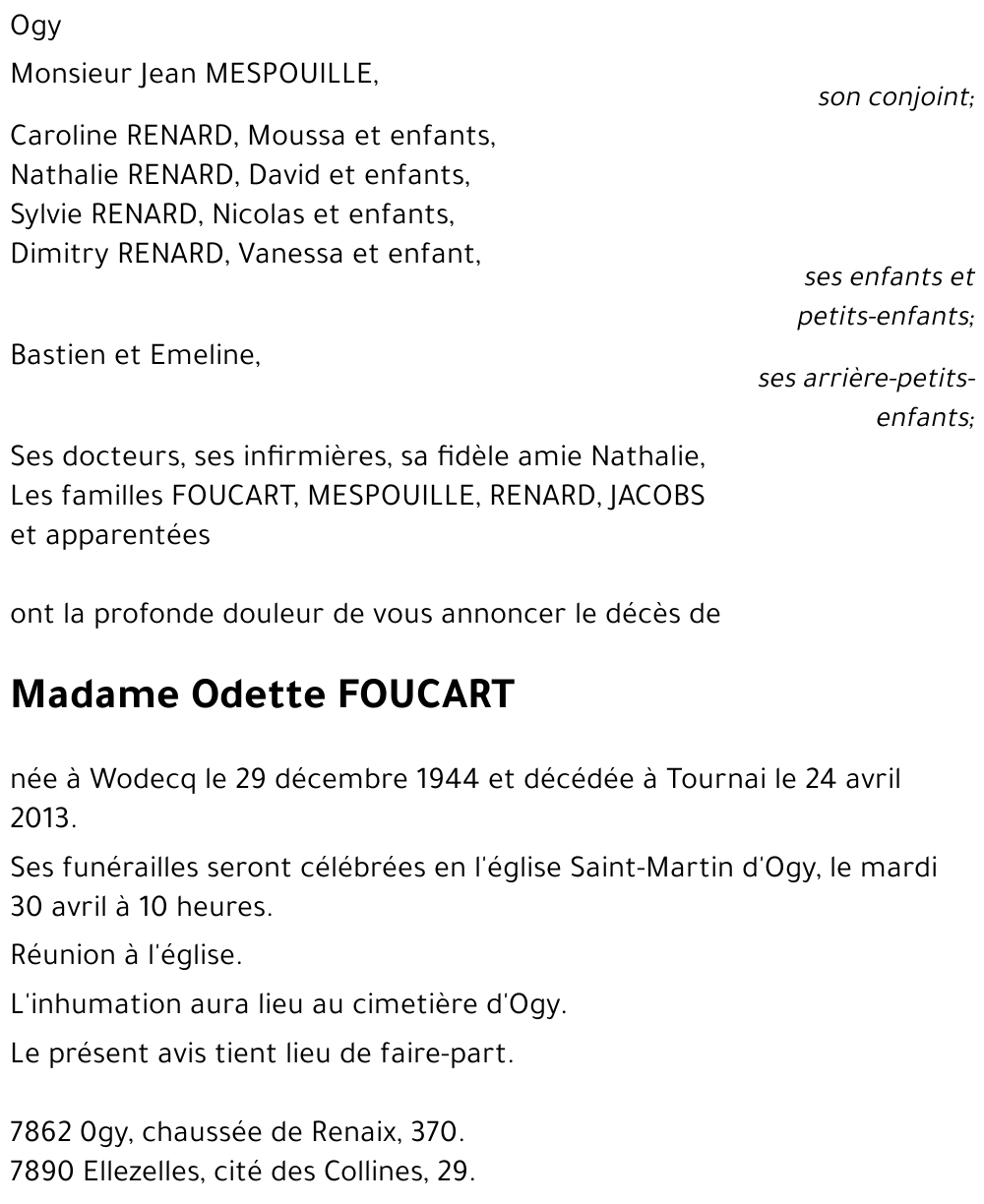 Odette FOUCART