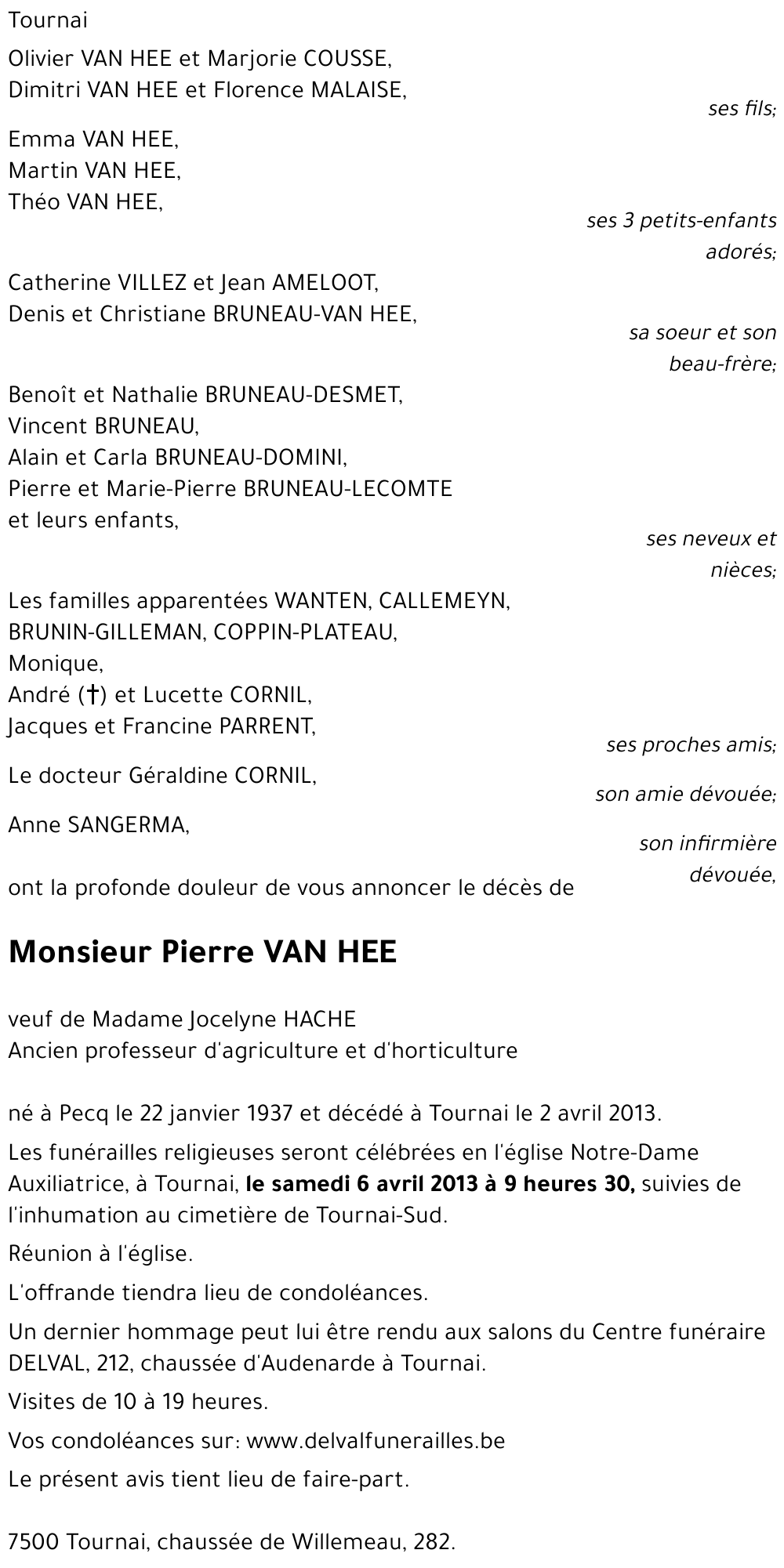 Pierre VAN HEE