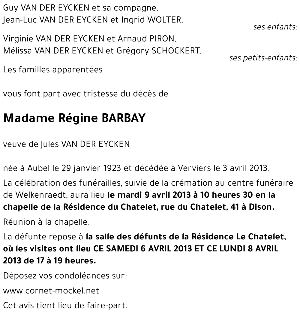 Régine BARBAY