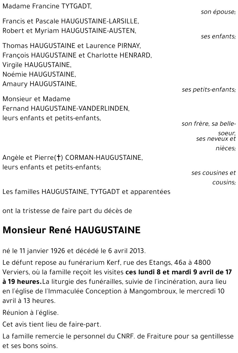 René HAUGUSTAINE