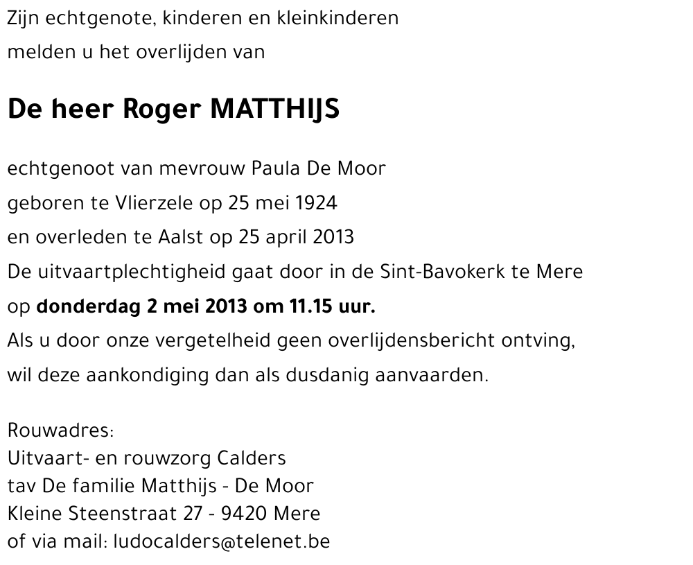 Roger MATTHIJS