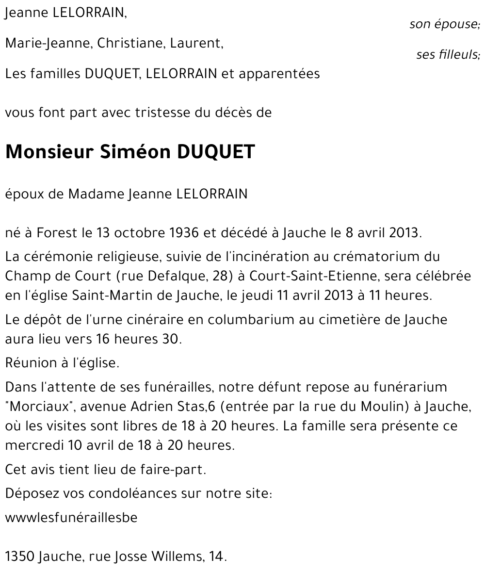 Siméon DUQUET
