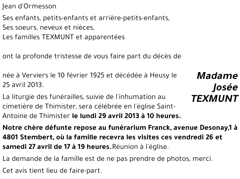 TEXMUNT Josée