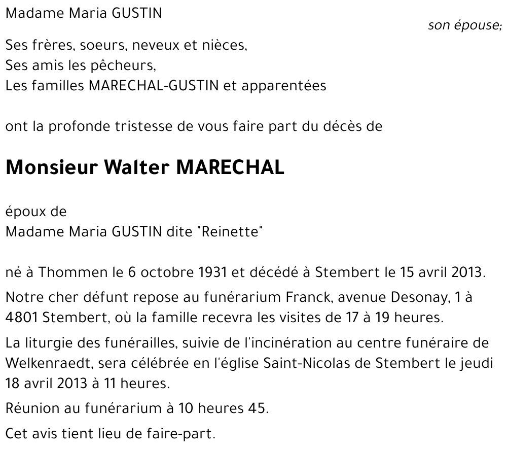 Walter MARECHAL