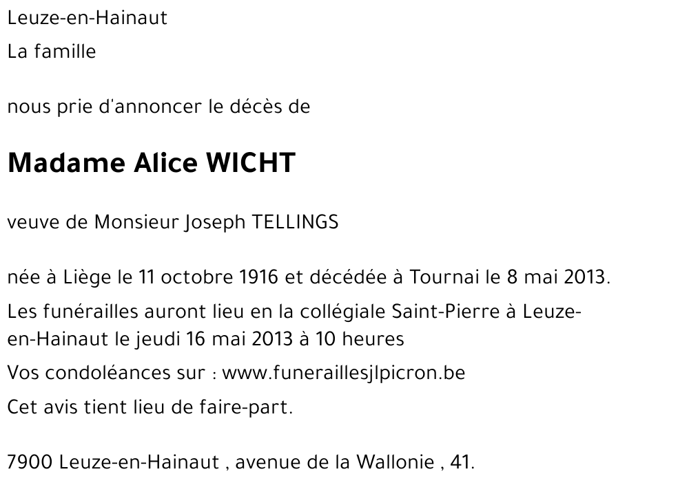 Alice WICHT