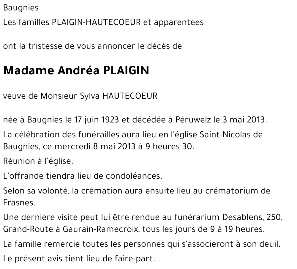 Andréa PLAIGIN