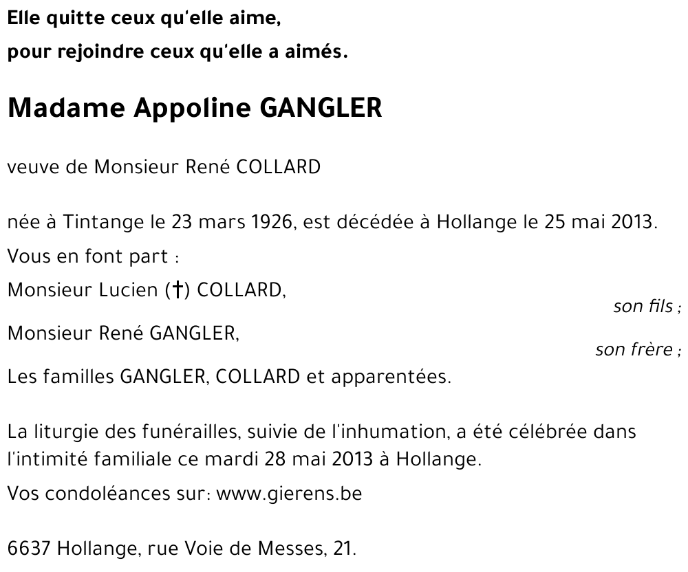 Appoline GANGLER