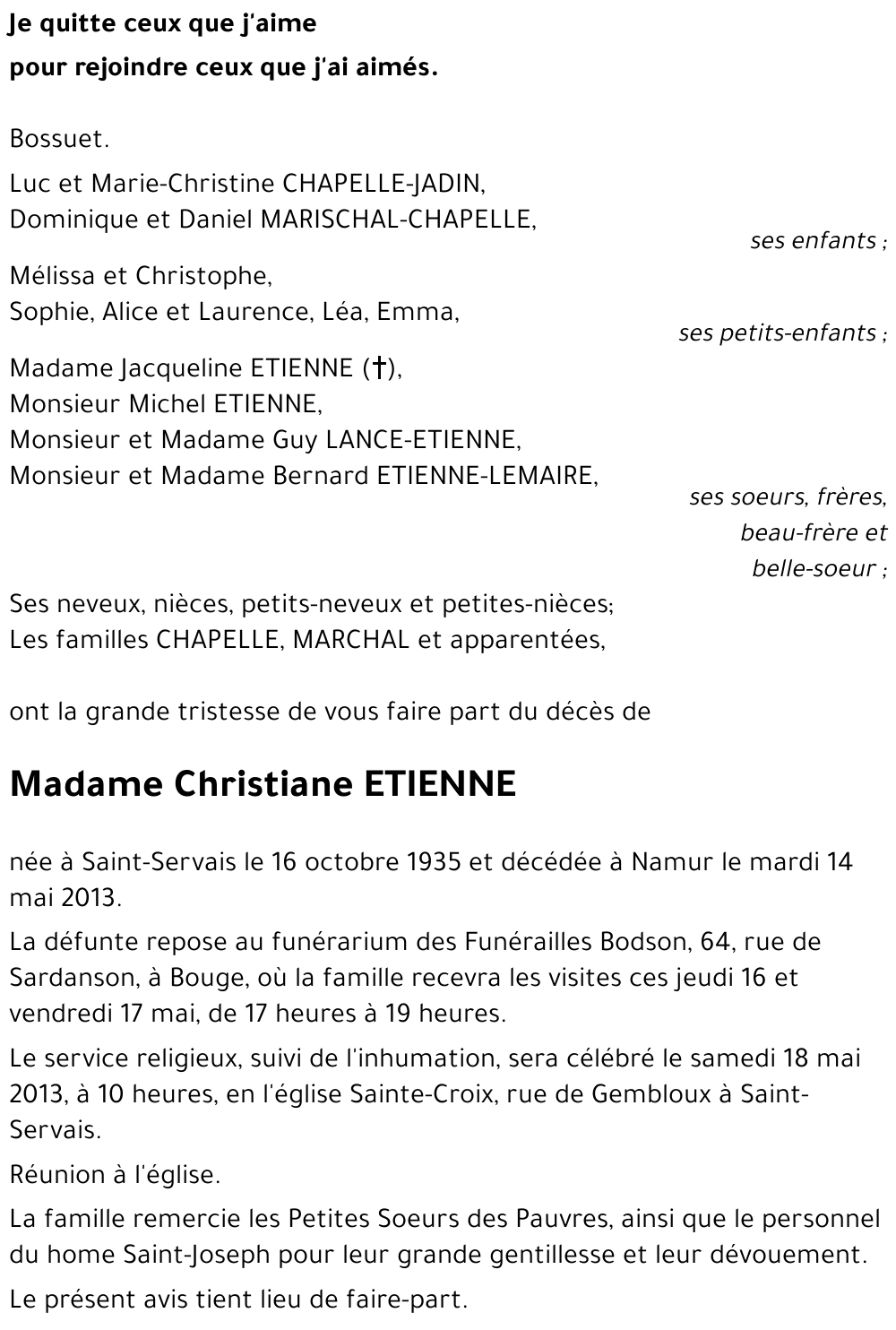 Christiane ETIENNE