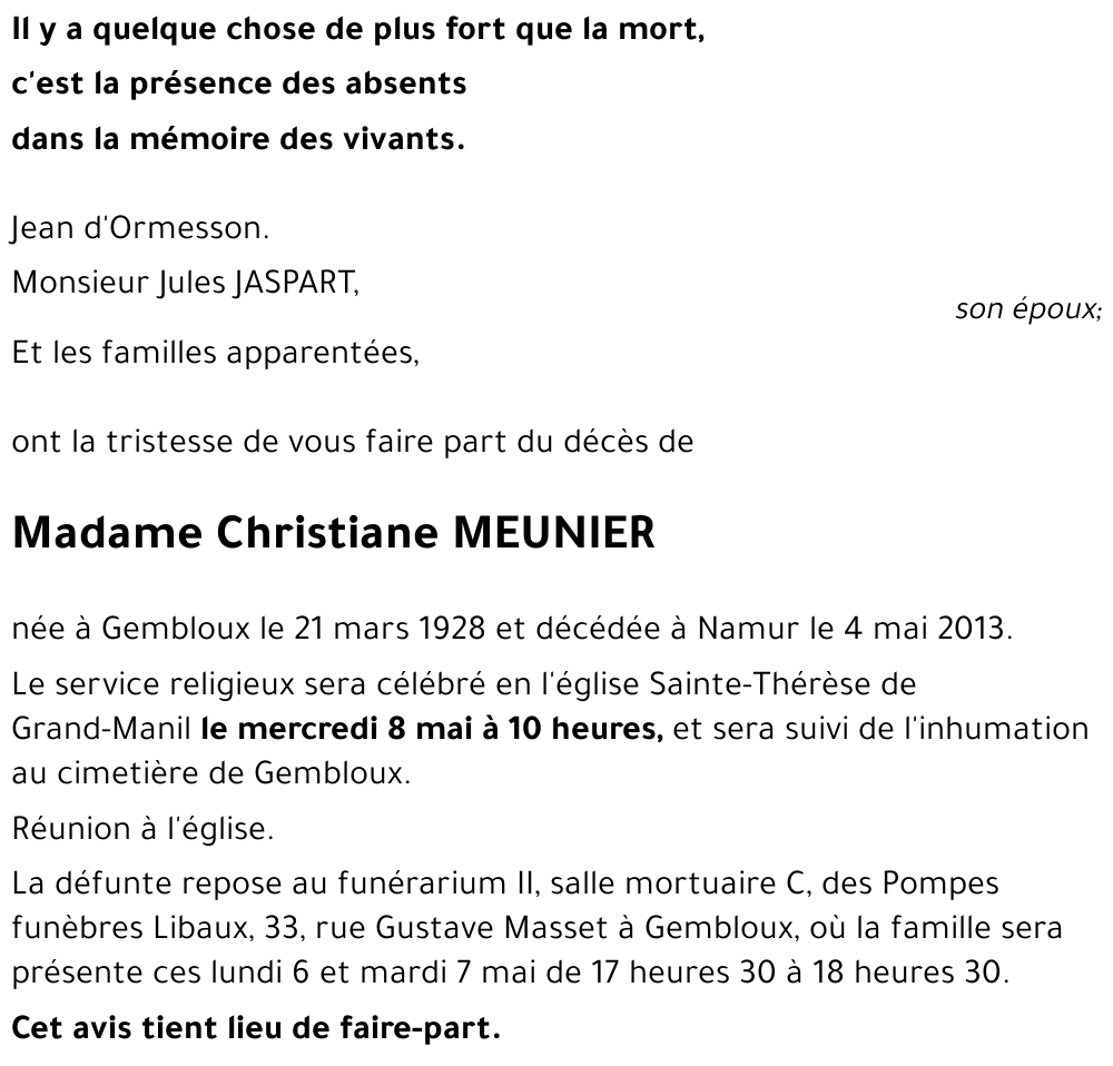 Christiane MEUNIER