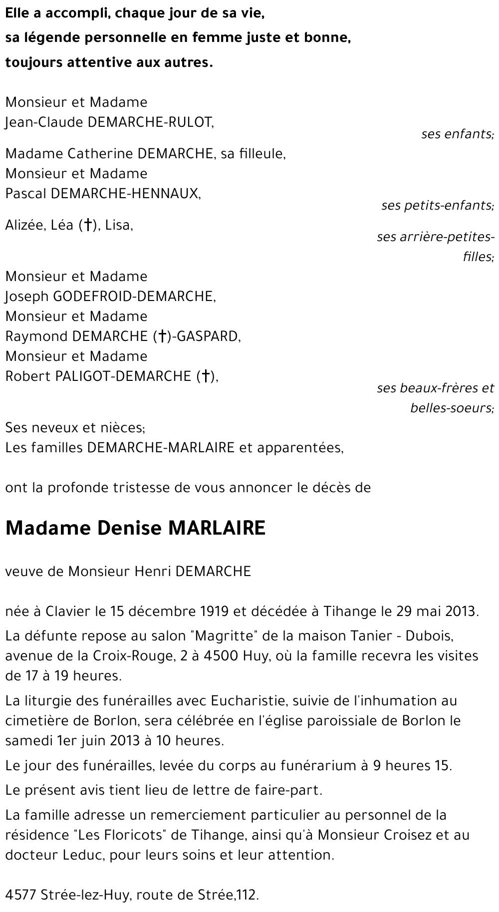 Denise MARLAIRE