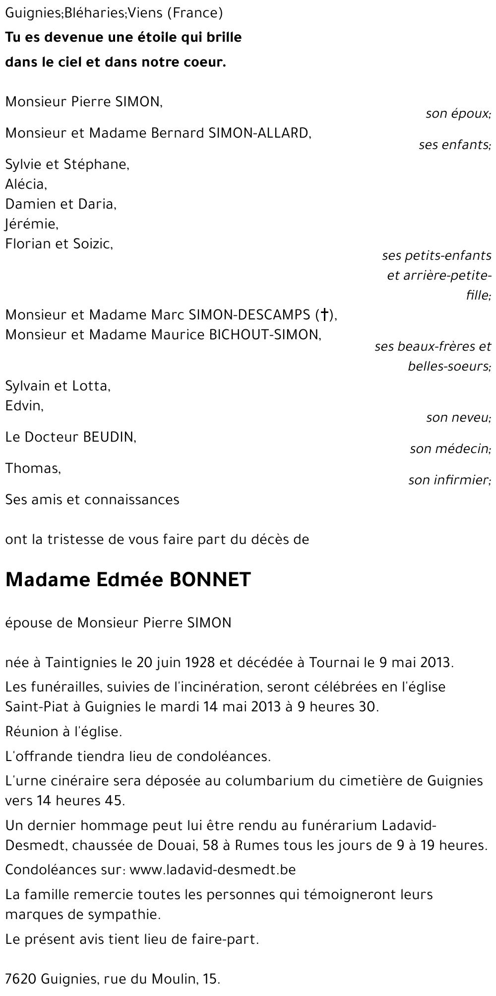 Edmée BONNET