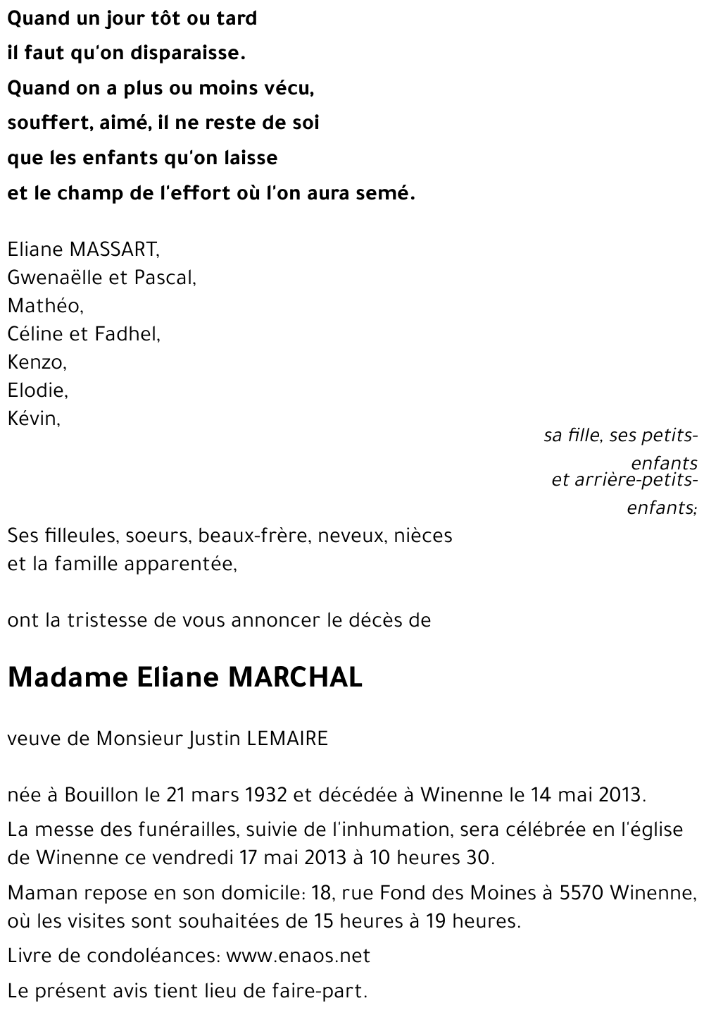 Eliane MARCHAL