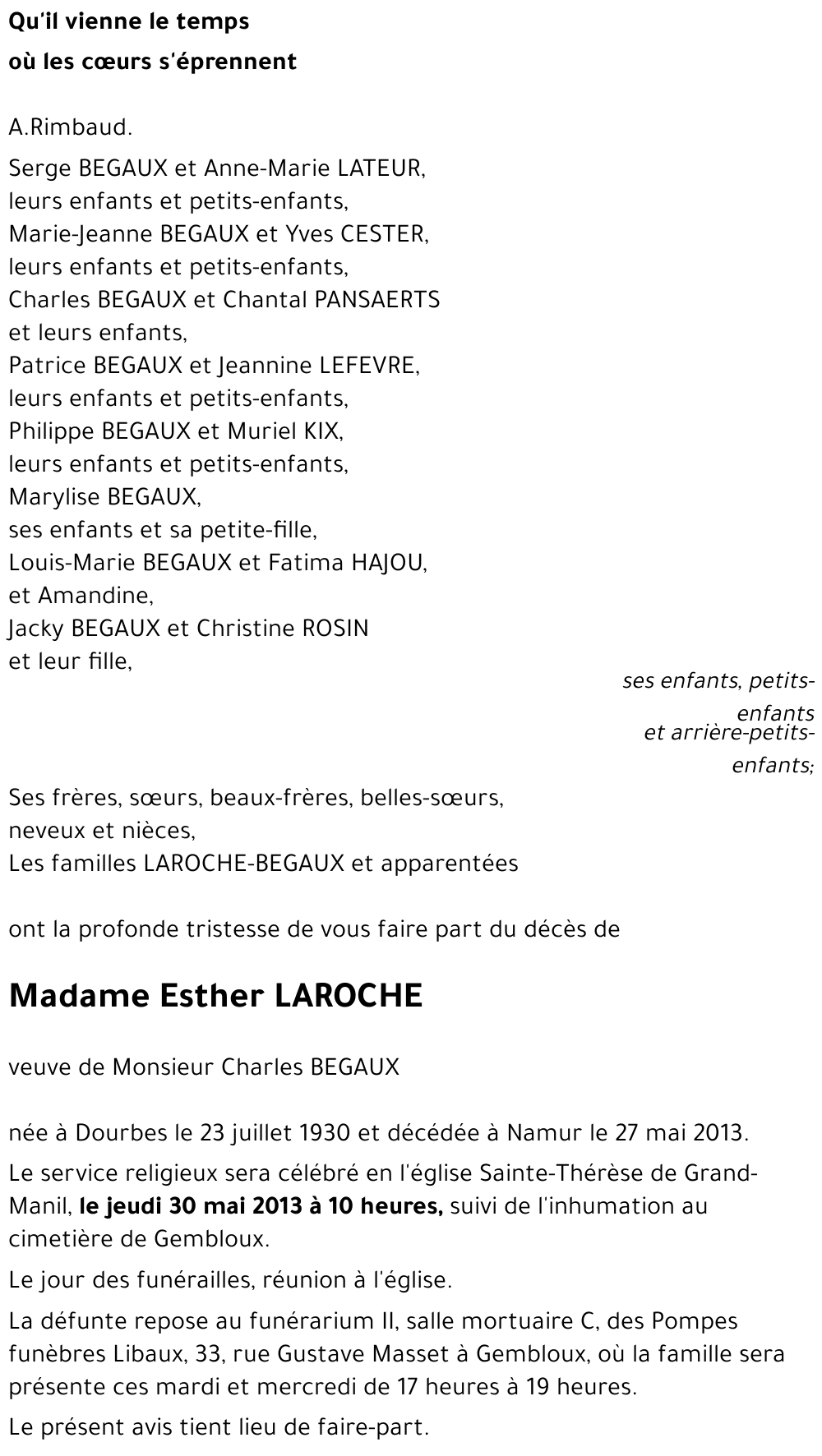 Esther LAROCHE